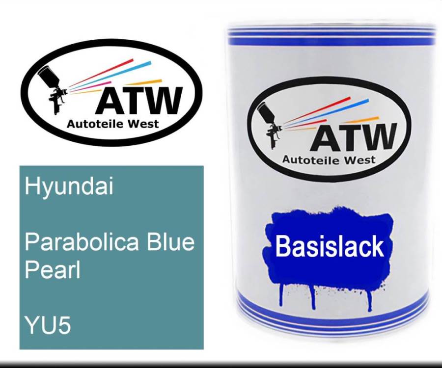 Hyundai, Parabolica Blue Pearl, YU5: 500ml Lackdose, von ATW Autoteile West.